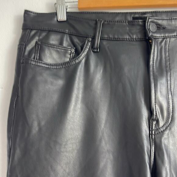 MOTHER The Insider Ankle Faux Show vegan leather flared ankle pants sz 34 - Picture 4 of 7